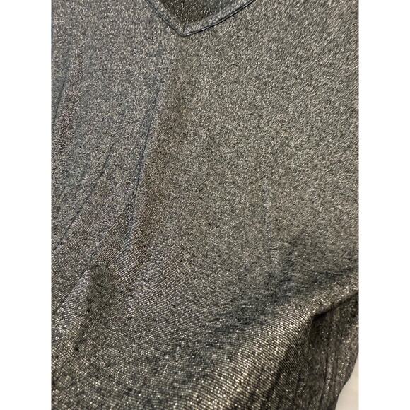 Old Navy XL Luxe Shimmery Black and Silver V Neck Short Sleeve Top - Picture 5 of 6